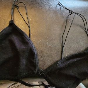 Free people black barely there triangle bralette